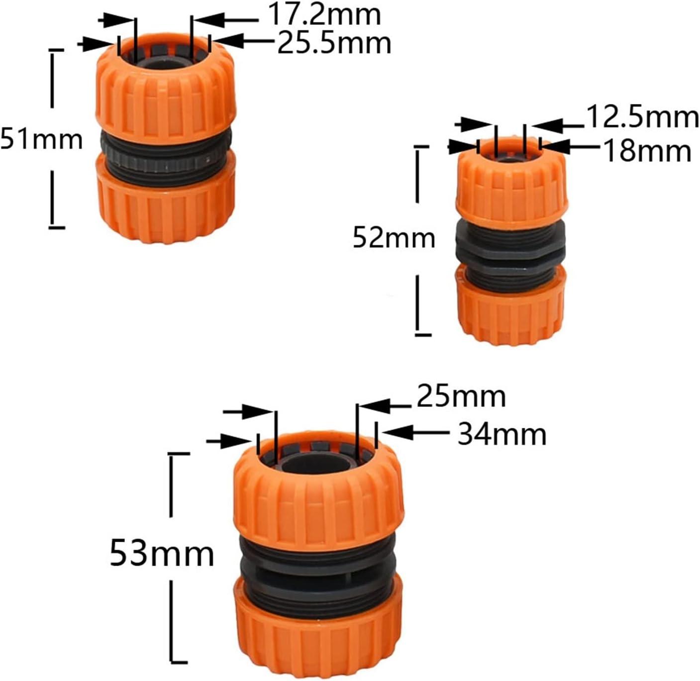 NALsa 1/2 3/4 1 Inch Repair Quick Connector Garden Hose Reducing Connector 16MM 20MM 32MM Water Tube Joints 25Pcs (Color : 1 inch)
