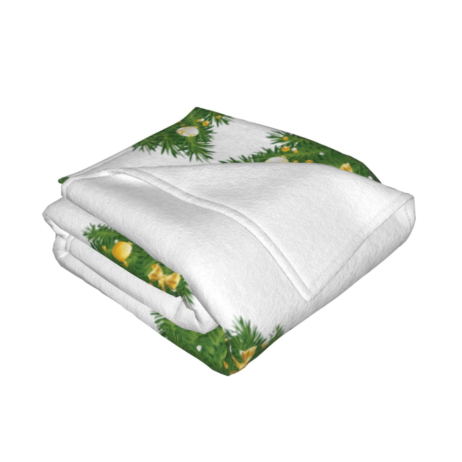 Personalisierte Decke mit Weihnachtsbaum, bedruckt, warm, weich, bequem, Flanell, Überwurfdecke für Bett, Sofa