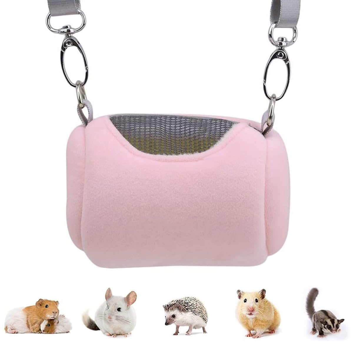Nicear Pet Bag For Traveling Hamster Carry Bag Warm Outdoor Hamster Bag Breathable Small Animal Travel Cage With Adjustable Strap For Small Hamsters Gerbil Small Pets - Image 4