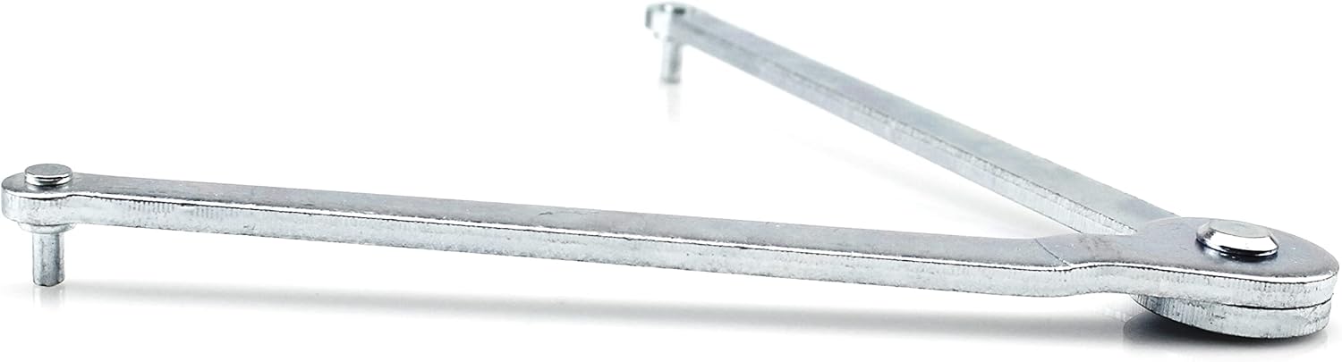 Heavy-Duty Angle Grinder Wrench, Universal High-Strength Reinforced Carbon Steel Adjustable Pin Spanner 4mm Pin Fit for Round Nuts (Silver)
