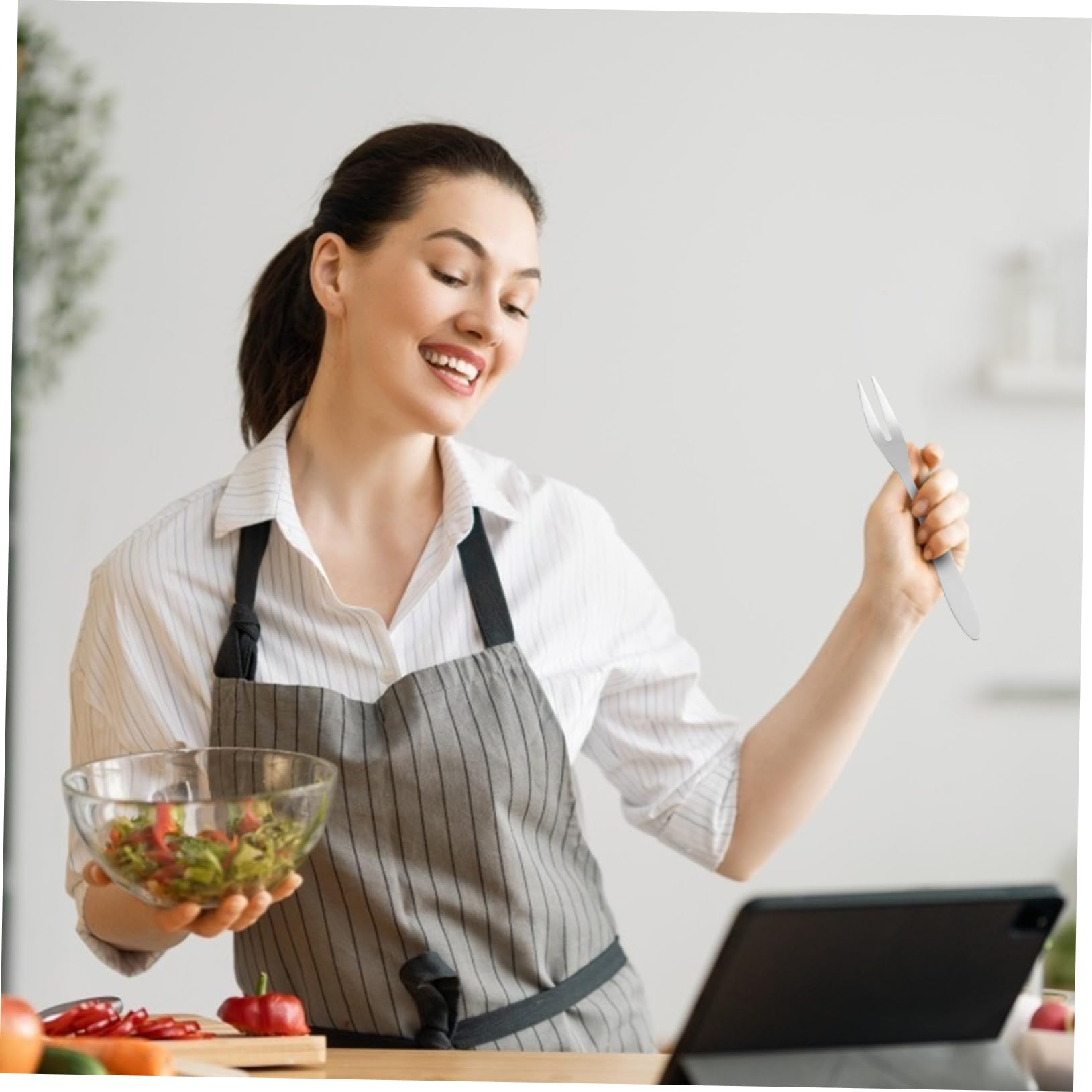 Plato Para Caracoles y Ostras De Acero Inoxidable Pequeño Resistente a Altas Temperaturas Para Restaurantes y Uso Doméstico Con Tenedor De Dos Dientes