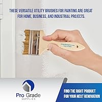 Vista 6 de Pro Grade - Pinceles de pintura con virutas - 96 Ea 3 pulgadas Brocha de pintura con virutas marrón claro
