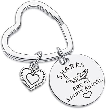 7RVZM Shark Lover Jewelry Shark Keychain Niece Jewelry Shark Charm Gift Daughter Keychain