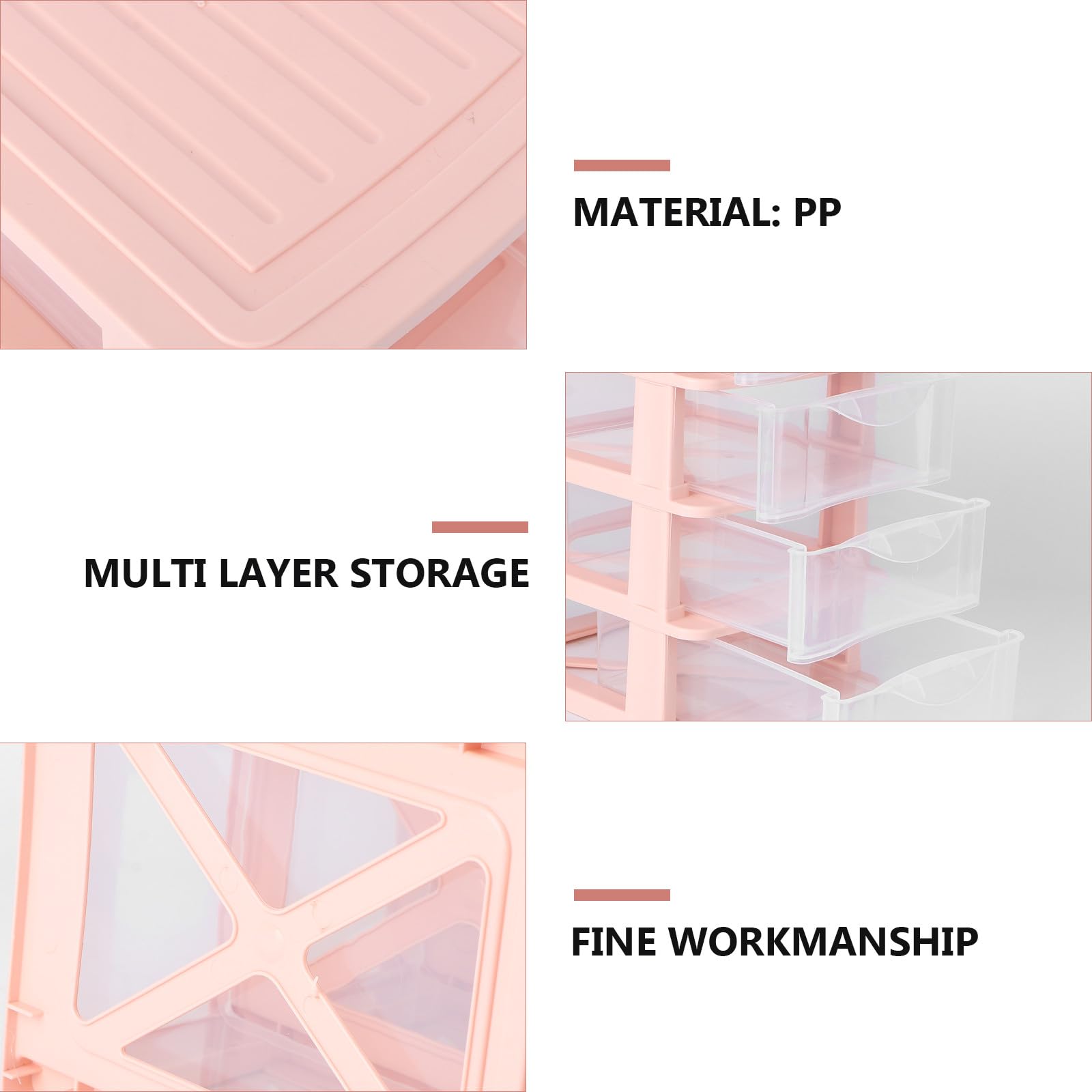 Organizer Cosmetici Trasparente Da Scrivania 4 Cassetti in Plastica Pp, Scatola Portaoggetti Salvaspazio Per Trucco e Accessori, Mobiletto Organizzatore Multifunzionale Per Casa e Ufficio