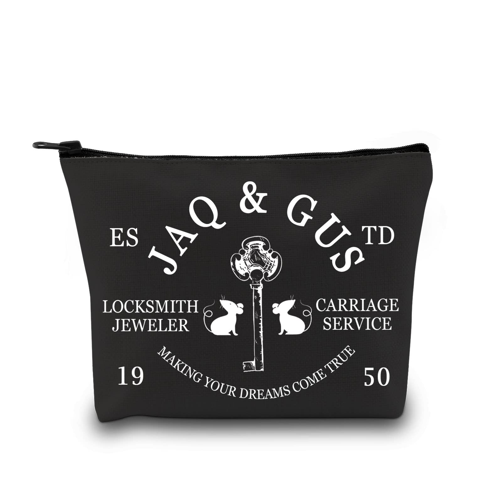 GJTIMFairytale Movie Inspired Gift Jaq & Gus Locksmith Makeup Bag Fairy Princess Gift Magic Kingdom Gift for Women, Jaq & Gus Bag, Medium, Cosmetic Bag With Printing