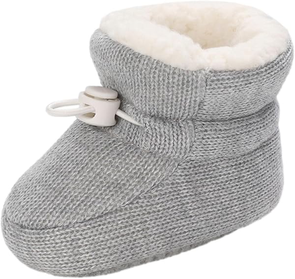 Close-up of the outfit spring baby bootie's soft fleece lining and non-slip sole.