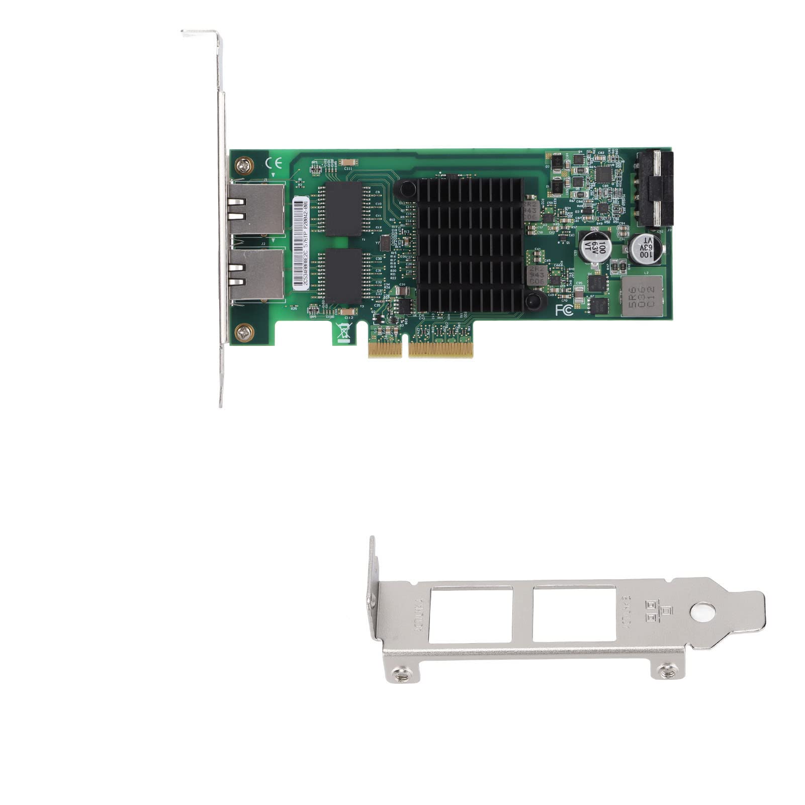 Bewinner Scheda di Rete Gigabit, PCI‑E X4 Rj45 Adattatore di Rete a Doppia Porta Gigabit 10/100/1000Mbps con Porta Elettrica Supporta Frame Jumbo, Tso, VLAN, PXE, WOL