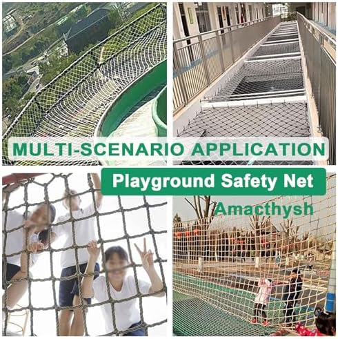 Outdoor Climbing Net for Kids & Adults - 4x7.5m Safety Cargo Net for Swingset, Climbing Frame, Playtime, Training, and Adventure Fun, Durable Protection Ladder Net