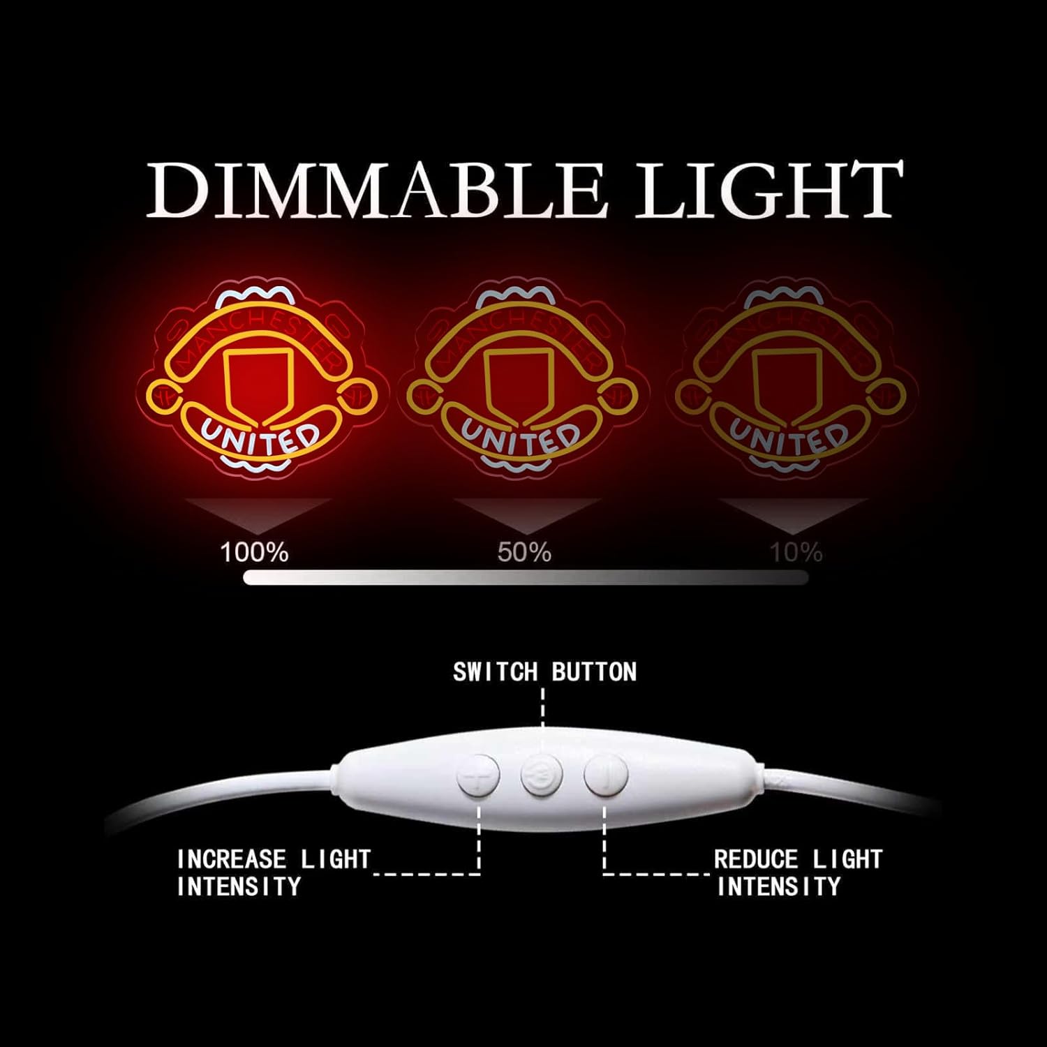 LED Football Neon Sign for Wall Decor, Dimmable Soccer Light, Man Cave Party Bar Background, Game Room, 14.7x12.2 Inch