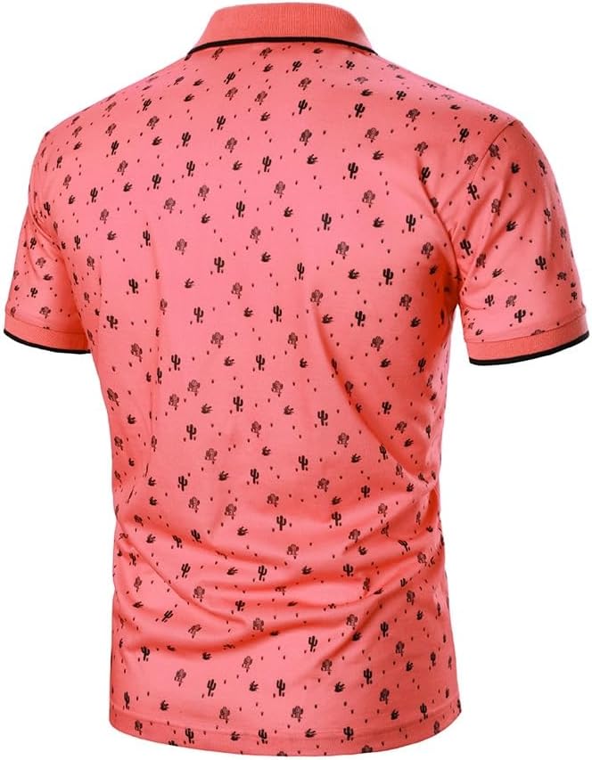 Men's Short Sleeve Shirt Cactus Print Floral Casual Wear Lapel