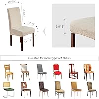 Vista 6 de Fundas impermeables para sillas de comedor, fundas elásticas para sillas Parsons, para comedor, cocina, funda protectora para silla de comedor, Beige