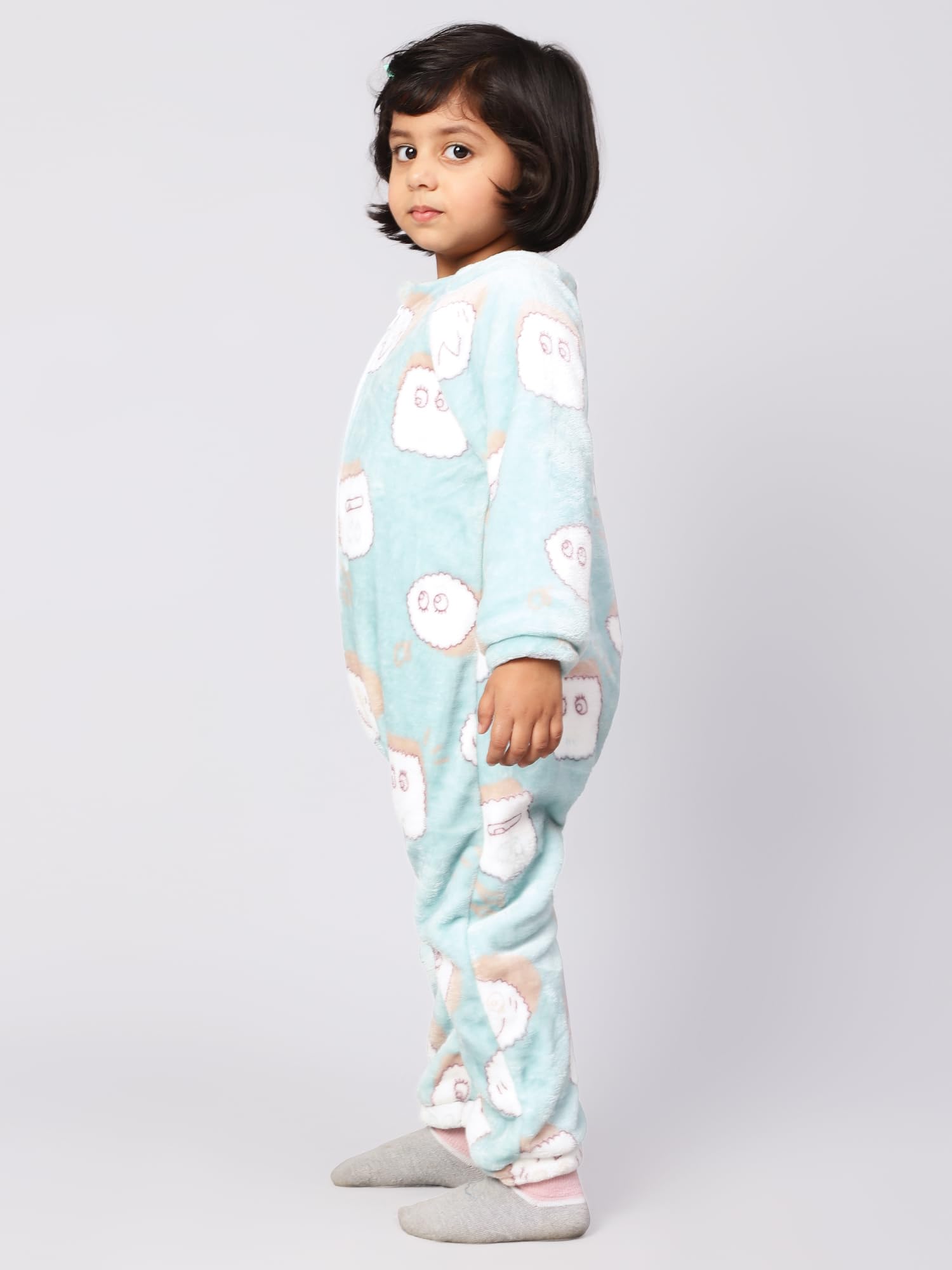 Bubble Berry Romper Night Suit Kids and Babies, 18M-24M, Green Cartoon- Winter - Image 4 thumbnail
