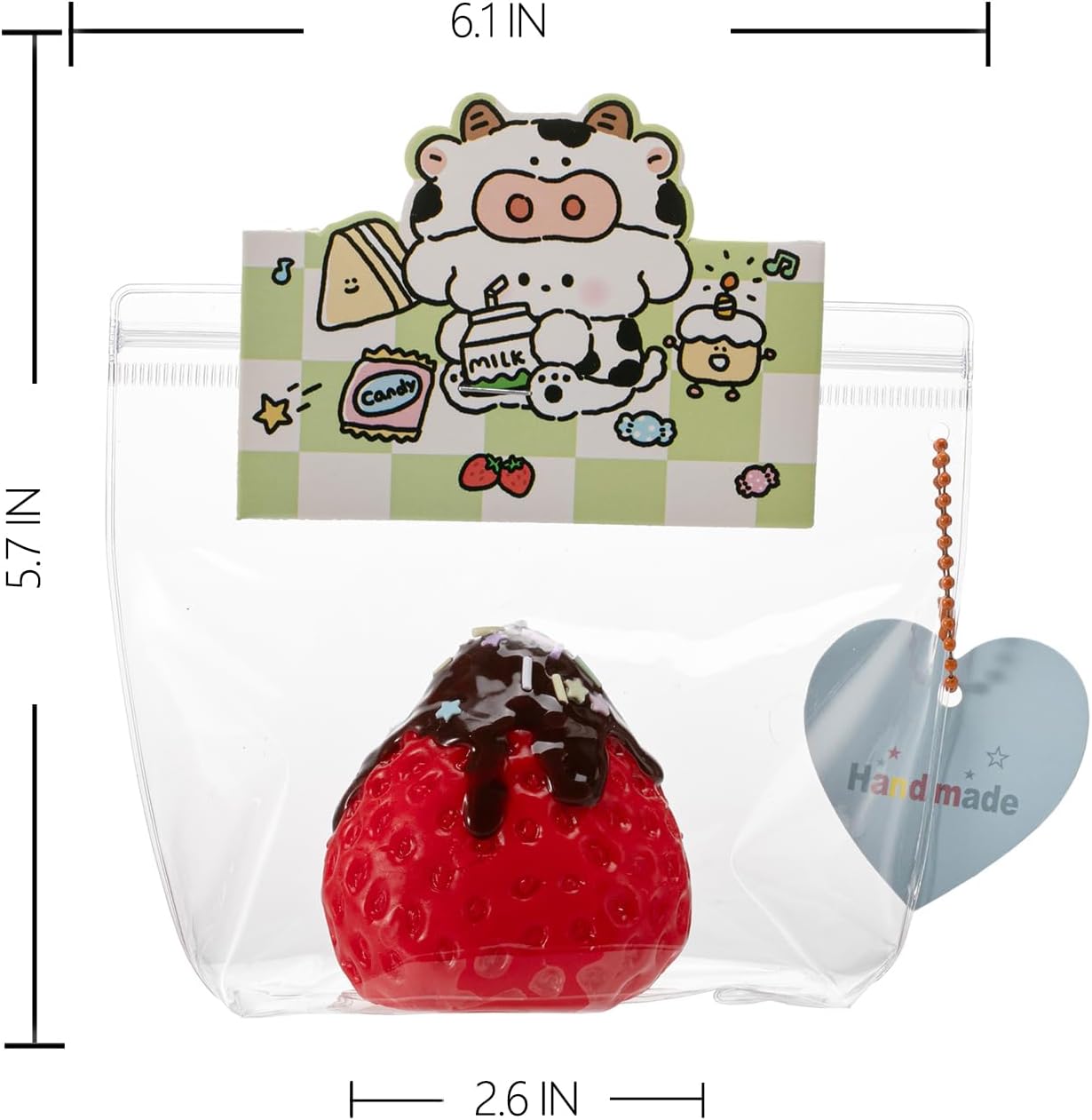 Handmade Big taba Strawberry Squishy Silicone Fidget Stress Relief Squeeze Toys for Kids & Adults(Red Strawberry Sauce)