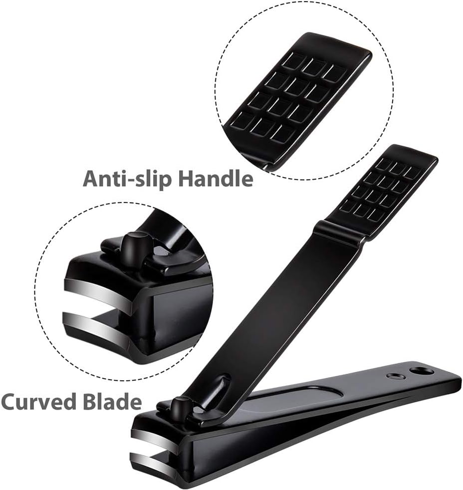 Nail Clippers Set, Sharp Stainless Steel Fingernail Clipper & Toenail Clippers, Black Nail Cutter, Large and Small 2 Piece Set. (Large/Small) : Beauty & Personal Care