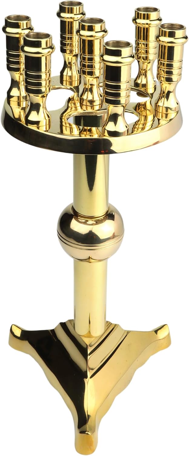Needzo Classic Brass Candelabra, Religious Church Supplies, 9.25 Inches