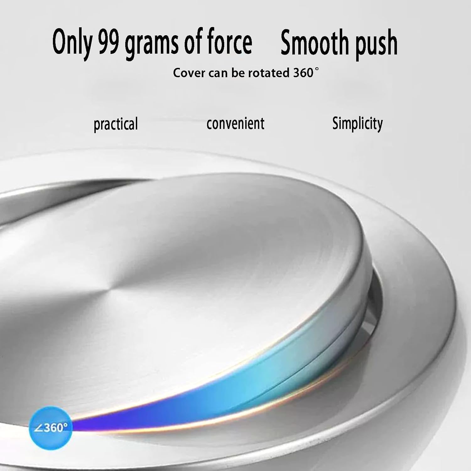 Round Swing Trash Bin Lid, Embedded Countertop Trash Chute Flap, Stainless Steel Garbage Cover, Simple Built-in Trash Can Lid for Bathroom Office Kitchen(21cm 304 Material)