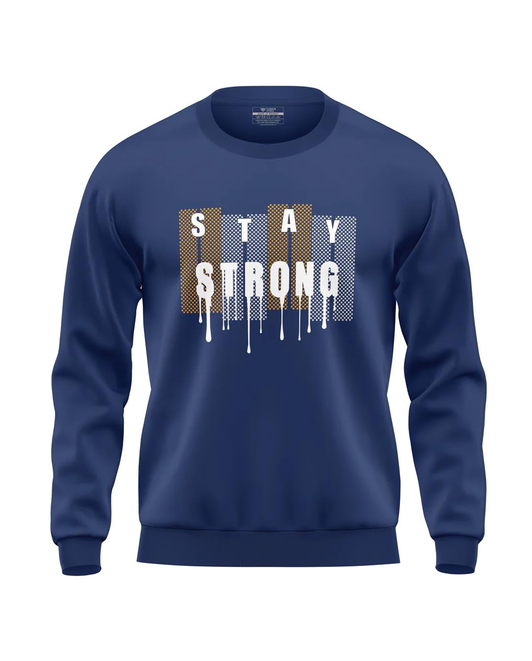 warriorworld Men's 100% Cotton Sweatshirt with “Stay Strong” Graphic Print | Stylish Winterwear by Warrior World.-picture-25