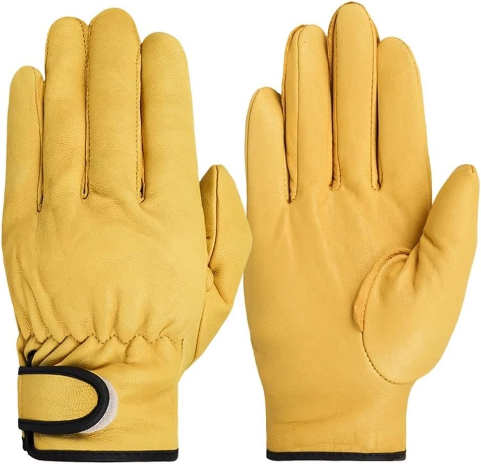 [わしのおとも] ASXDCP ワークグローブレザーワーカーワーク溶接安全保護ガーデンスポーツモーターサイクルドライバー摩耗耐性手袋