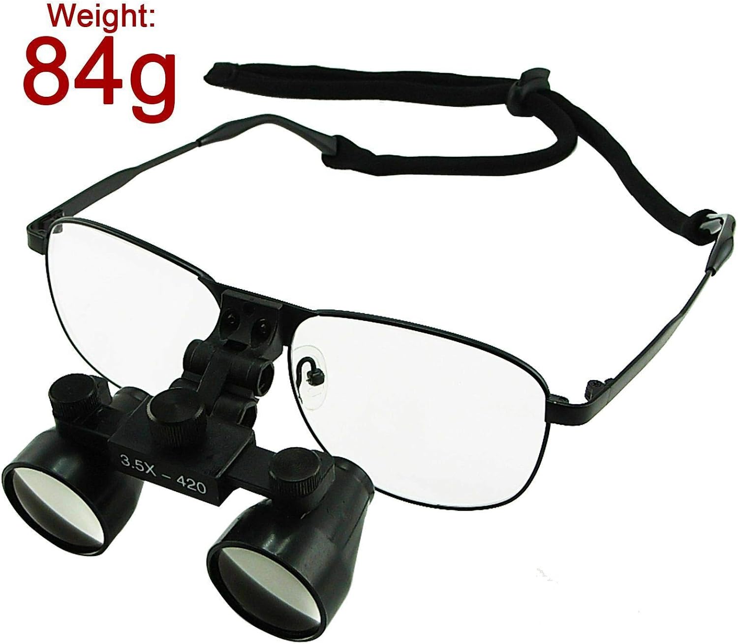 3.5X Magnification Loupes, Galilean Style Titanium Frame, 420mm Distance