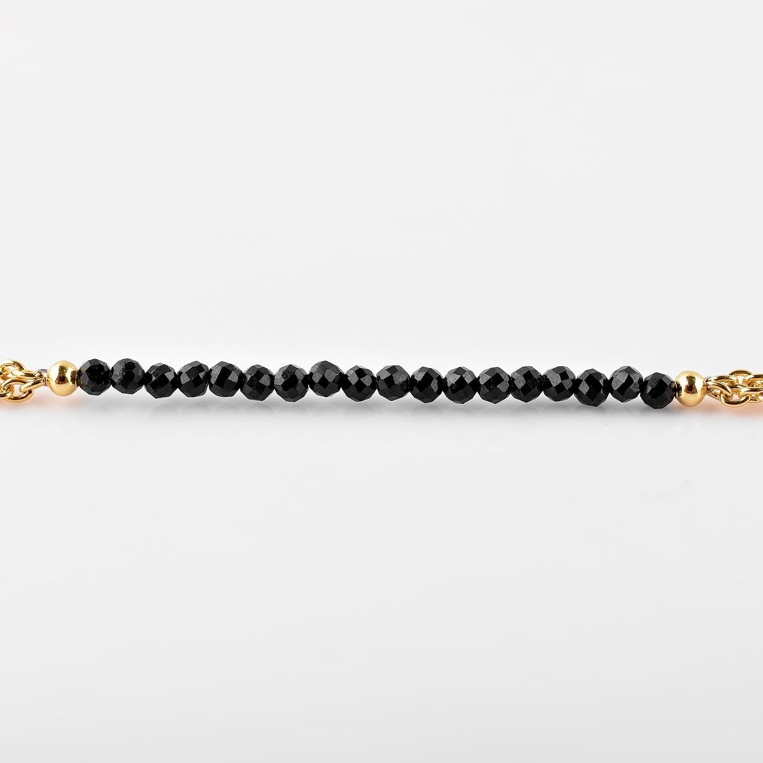 InfinityGemsArt Bracelets for Women Natural Birthstone Micro Beaded Stone Double Chain Drop Crystals Gemstones Bracelet Jewelry, 14K Gold Plated Adjustable Chain