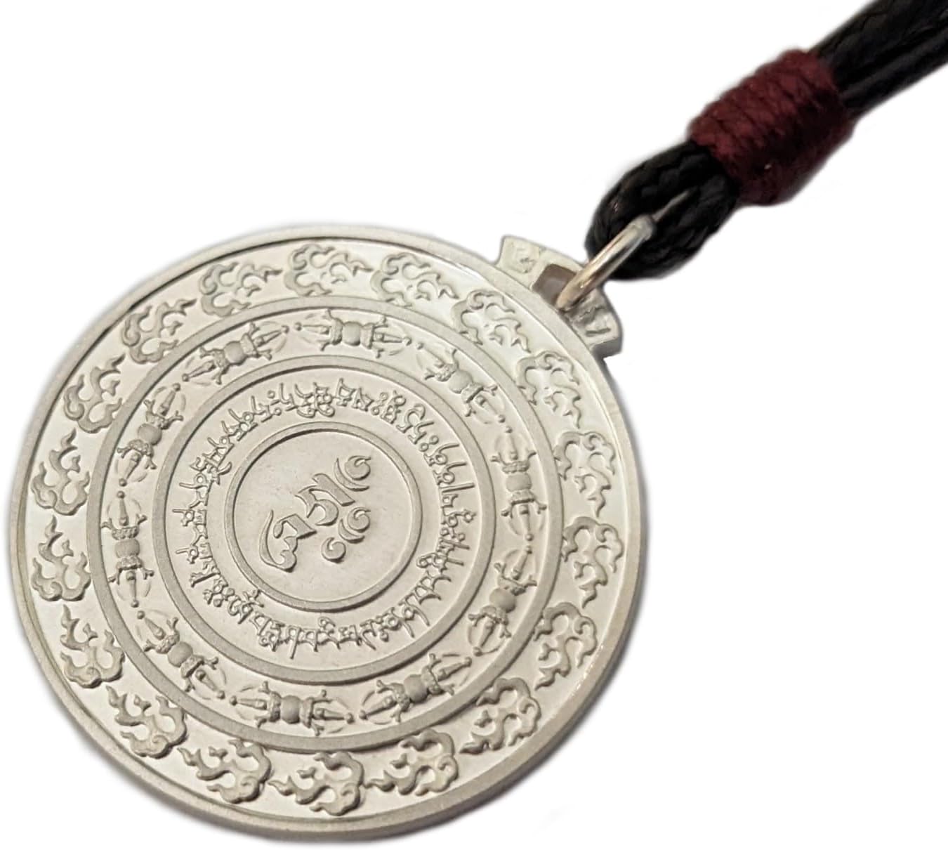 Silver Vajra armor Dorje Gotrab pendant, Protective mantra, Powerful Defense Tibetan amulet, Guru Padmasambhava Rinpoche manifestation necklace