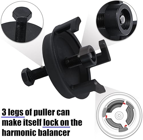 Miniatura 2 de Herramienta de extracción de polea de manivela de equilibrador armónico, compatible con GM, Dodge, Jeep, Chrysler Ford