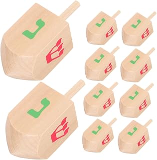 Kisangel 10 Piezas Juguete Peonza para Top De Juguete Decoraciones De Hanukkah para El Hogar Juguete Giratorio Dreidels Suministros para Manualidades De Madera
