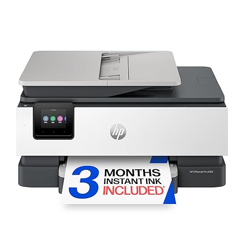 HP OfficeJet Pro 8125 Wireless All-in-One Color Inkjet Printer, Print, Scan, Copy, ADF, Duplex Printing Best-for-Home Office, 3 Month Trial of Instant Ink Included, AI-Capable (C2VJ4A)