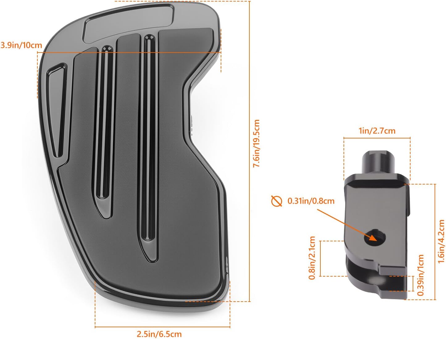 Motorcycle Front Foot Pegs Rider Floorboards for Harley Softail Breakout Fat Bob Low Rider Sport Glide Standard Street Bob Sportster S 2018-2024, Anti-Slip Wide Footrest, Driver Footboard