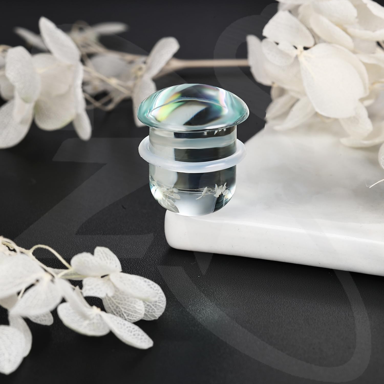 ZS 1 Pair Single Flare Gauges for Ears, Solid Glass Ear Gauge Plugs Earrings 6g - 9/16 Available for Women Men, Clear Ear Stretch Expanders