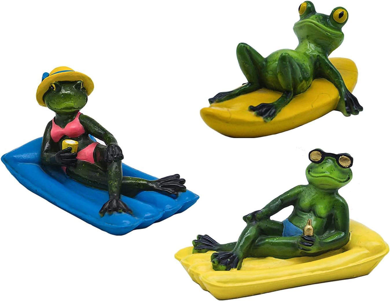 HAO Garden Statue Frog Figurine,Waterproof Resin Floating Frogs Statue Outdoor Garden Pond Decorations Cute Frog Sculpture for Home Desk Garden Decor Crafts (Frog Family)