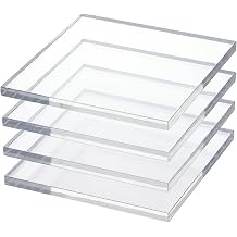 4 Pack Clear Acrylic Sheet, 0.15cm Thickness, Suitable for Advertising, Light Boxes, and Craft Processing,20x50cm