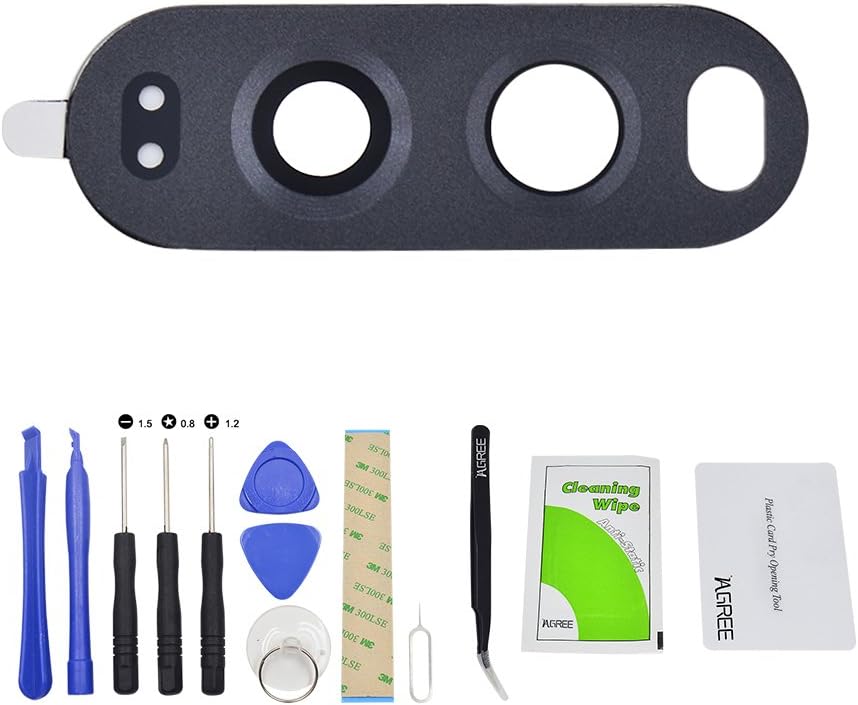 IAGREE Back Rear Camera Glass Lens Cover with Adhesive Fix Replacement Parts For For LG V20 H910 H918 LS997 US996 VS995 H990 (Black)