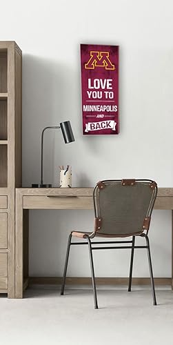 Miniatura 2 de KH Fan de los deportes 1023100334 7"x18" Minnesota dorado Gophers Love You To Collage Logo Plaque