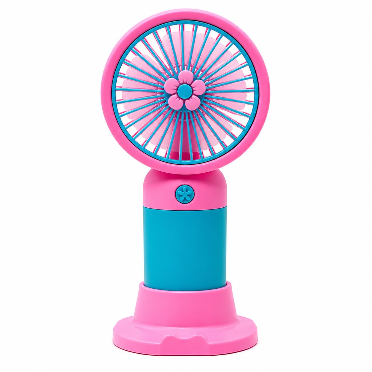 Portable USB Rechargeable Mini Fan with Base, Compact Desk Fan, 3 Speed Settings, USB Charging, Table Fan for Home, Office, Travel, Assorted Color, Pink-image-21