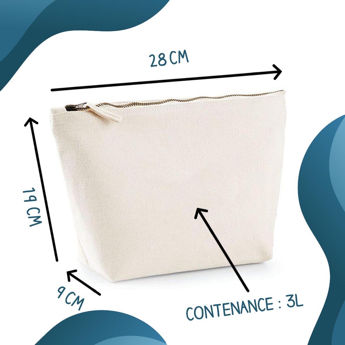 Trousse Merci Coach géniale | Idée Cadeau Collègue Travail Retraite Pochette Maquillage Toilette