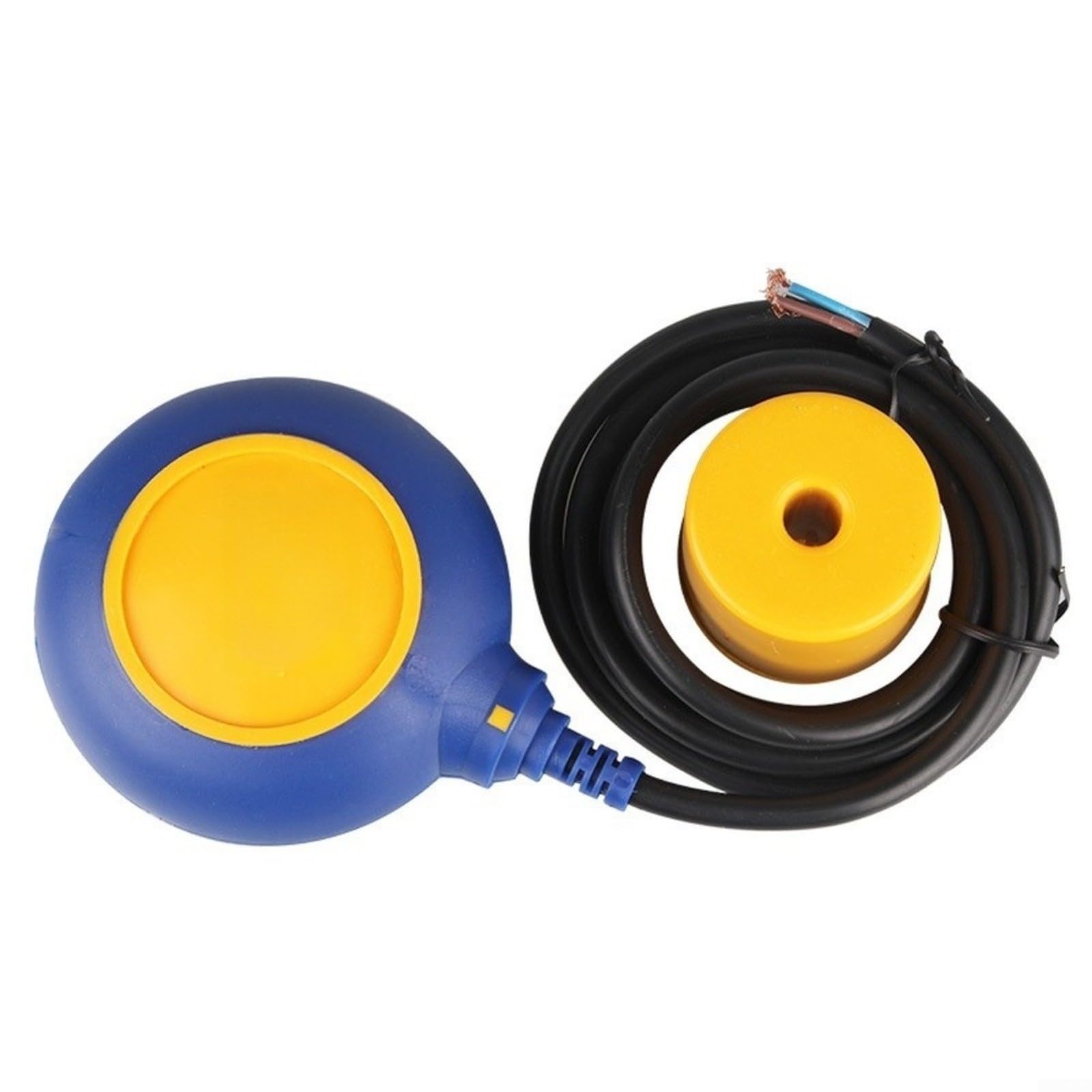 CS1-RAB-05 CS1-RAB-05 - Interruptor de flotador para control de nivel de agua, rango de medición de 0-30 m hasta 80 °C, para edificios y gestión de bombas, color azul y amarillo