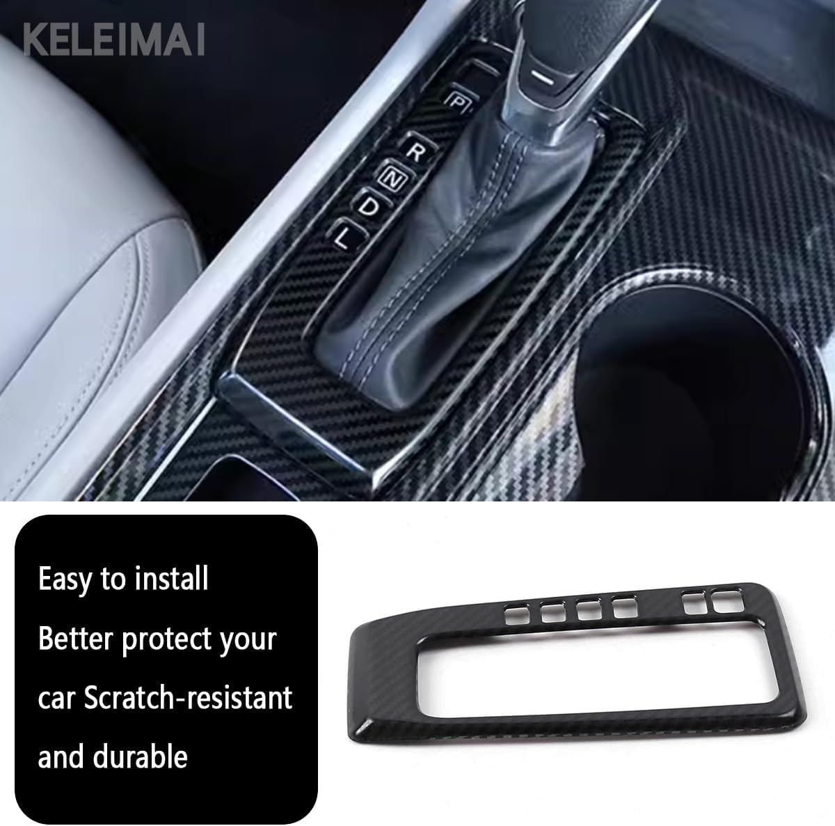 Car Accessories Fit for Nissan Altima 2019 2020 2021 2022 2023 2024 2025 Interior Gear Shift Box Panel Cover Trim (Carbon Fiber Style) 1PC Stainless Steel