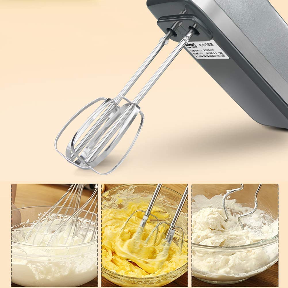 Frullatore Elettrico a Mano, frullino per Le Uova Portatile per Uso Domestico/2 Ganci per impastare/2 fruste a Palloncino/2 fruste, frullatori da Cucina a Mano per la Cottura