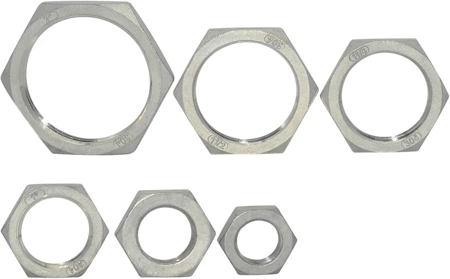 Female Thread Hex Lock Nut Pipe Fitting 304 Stainless Steel Adapter(1/2")