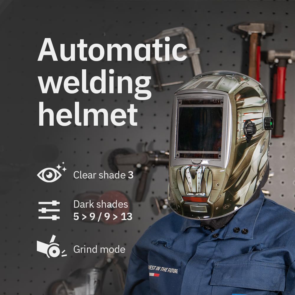 GYS 068698 LCD ALIEN+ PRAWDZIWY KOLOR XXL KASK spawalniczy, czarno-szary