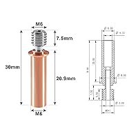 Vista 4 de DIANN 4 piezas CR6 SE Bimetálico Heatbreak Actualización Todo Metal Heatbreak Aleación Titanio y Cobre Bimetálico Garganta Boquilla para Impresora