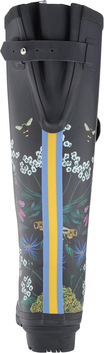 Joules Women's Rain Boot, Navy Bee Flowers, 10