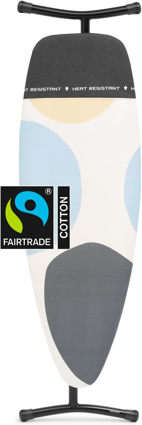 Brabantia Size D Ironing Board 135 x 45cm Heat Resistant Parking Zone, Silver Frame, Non Slip Feet, Suitable for Sit Down Ironing Spring Bubbles, 134784, size D (135x45 cm)