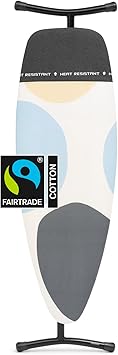 Brabantia Premium Ironing Board with Heat Resistant Parking Zone | X-Large Size D | Fairtrade Bubbles | Tall & Wide, Adjustable Height 31-40", Easy Fold, Anti-Collapse Lock, Non-Slip Feet