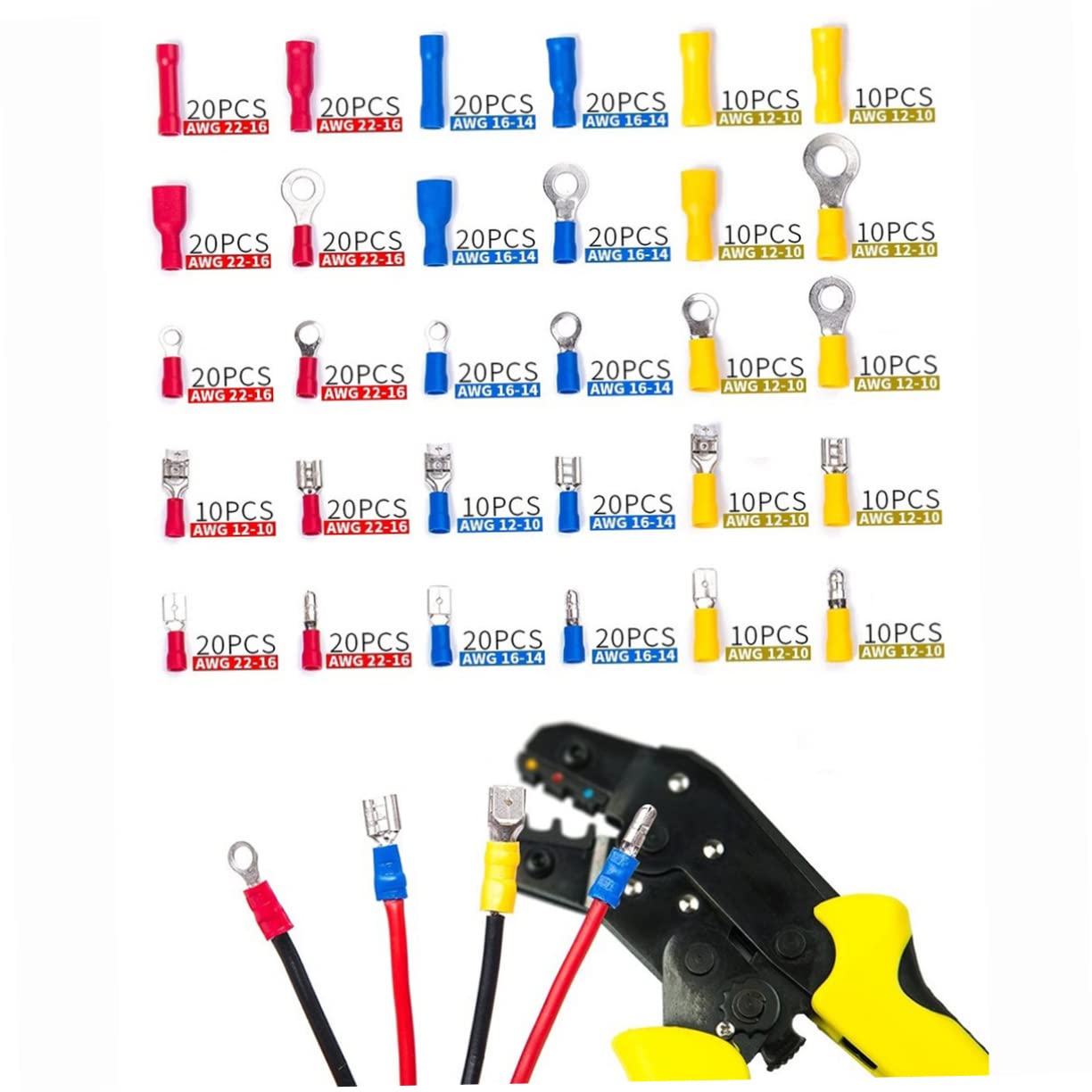 Conectores Caja de Piezas 480 de Crimpado Terminales