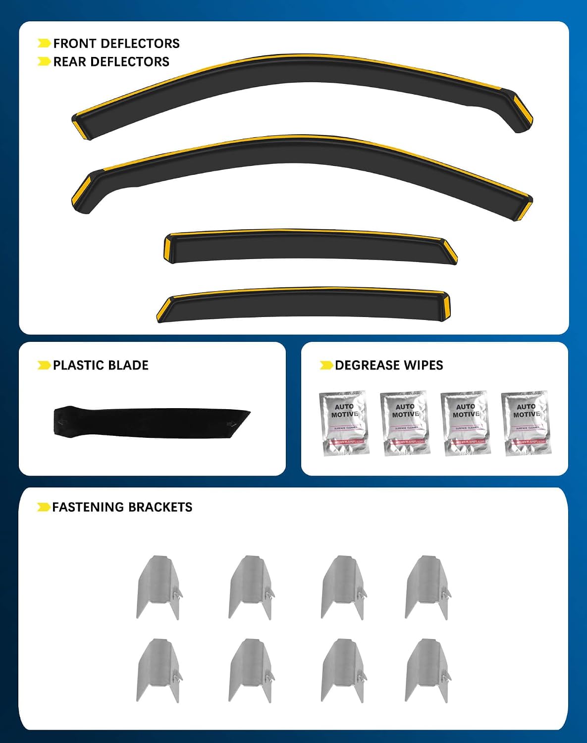 Shatterproof in-Channel Side Window Deflectors for Honda Civic Hatchback 2022-2026, Clip-on Window Deflectors Vent Window Visors Rain Sun Wind Guards Shade Deflectors