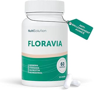 Aide Digestive Floravia par Nutrisolution - Améliore le Confort Intestinal, Soutient l'Absorption des Nutriments, Probiotiques, à base de Plantes, Fabriqué en France