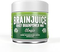 Vista 1 de BrainJuice Nootropics Suplemento de apoyo cerebral, polvo sin gluten para energía y concentración, mezcla de bebida con L teanina, Alpha GPC