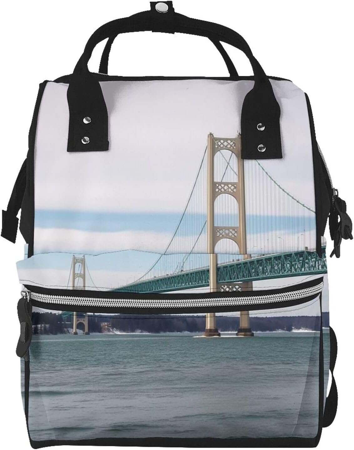 Mackinac Suspension Bridge Diaper Bag Backpack Mommy Bag Multifunction Travel Maternity Baby Changing Bags